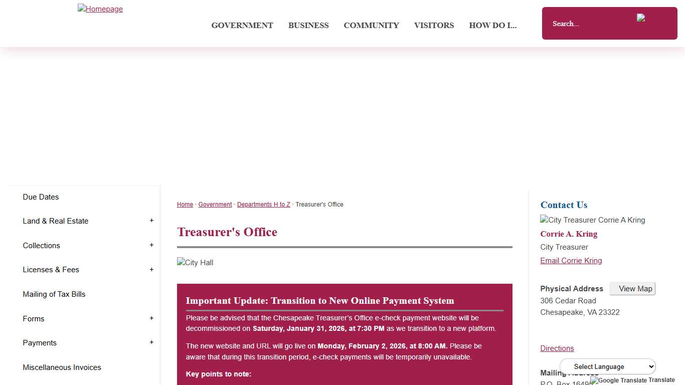 Treasurer's Office Chesapeake, VA